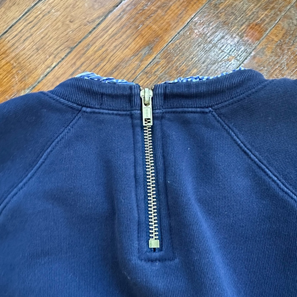 J. Crew Navy Blue Sweatshirt with Ruffle Trim - Picture 4 of 4